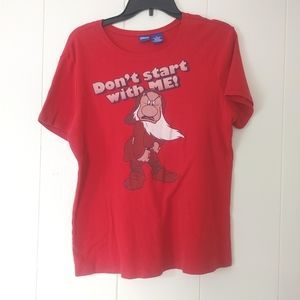 Disney Grumpy's "Dont Start With Me" Women's Red short sleeve tshirt Size 1X